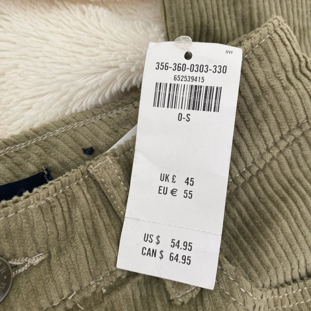 NWT Hollister high-rise dad pants corduroy sage green jeans